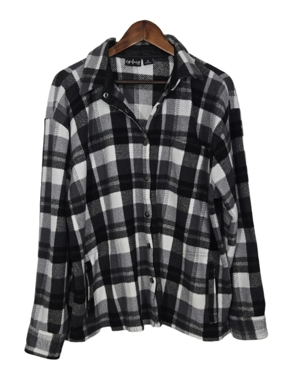 plaid fleece vintage shacket